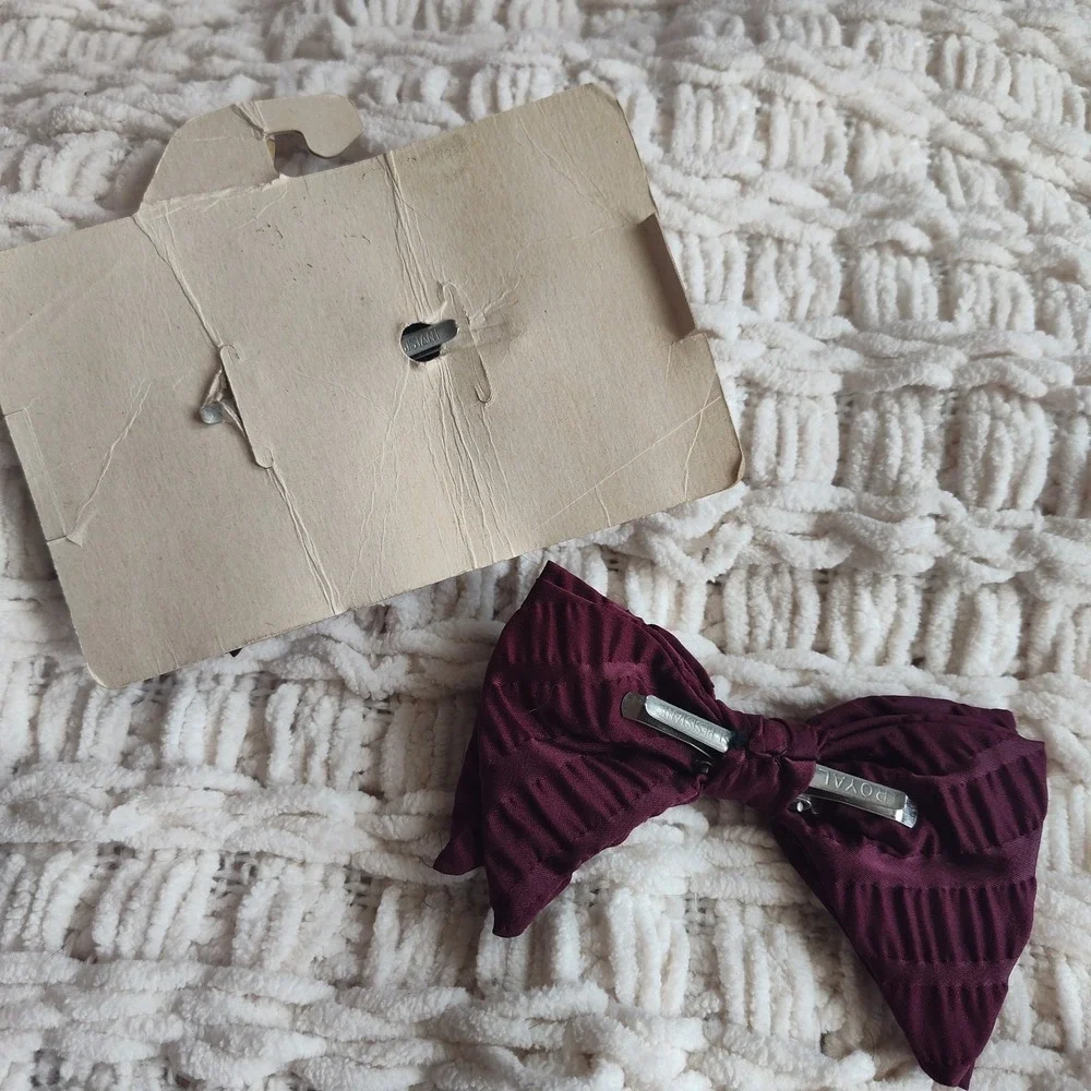 Vintage Bow Tie Butterfly Clip On Burgundy Dark blue Set of 2 Boys Toddler